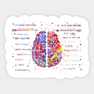 Left and right brain function Sticker